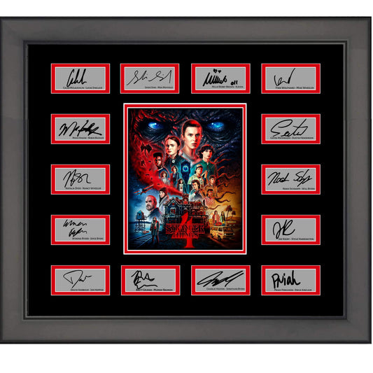 Framed Stranger Things Season 4 14x Facsimile Cast Signed Laser Engraved Autographs Photo 21x24 Professionally Matted
