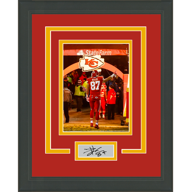 Framed Travis Kelce Facsimile Laser Engraved Signature Auto Kansas City Chiefs 11x14 Football Photo #2