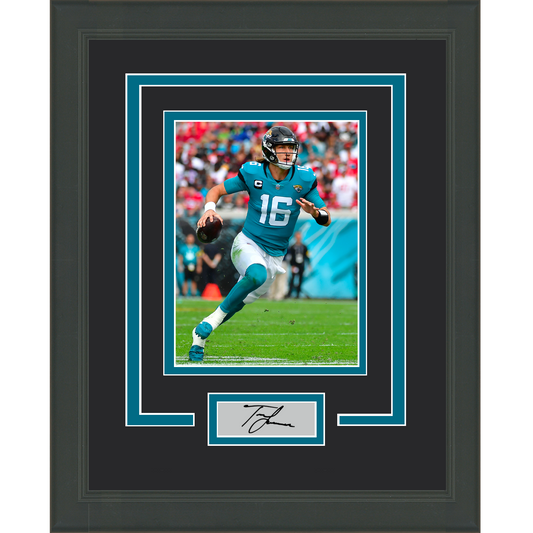 Framed Trevor Lawrence Facsimile Laser Engraved Signature Auto Jacksonville Jaguars 11x14 Football Photo