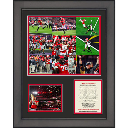 Framed Georgia Bulldogs 2022 National Championship College Football 11"x14" Three Photo Collage