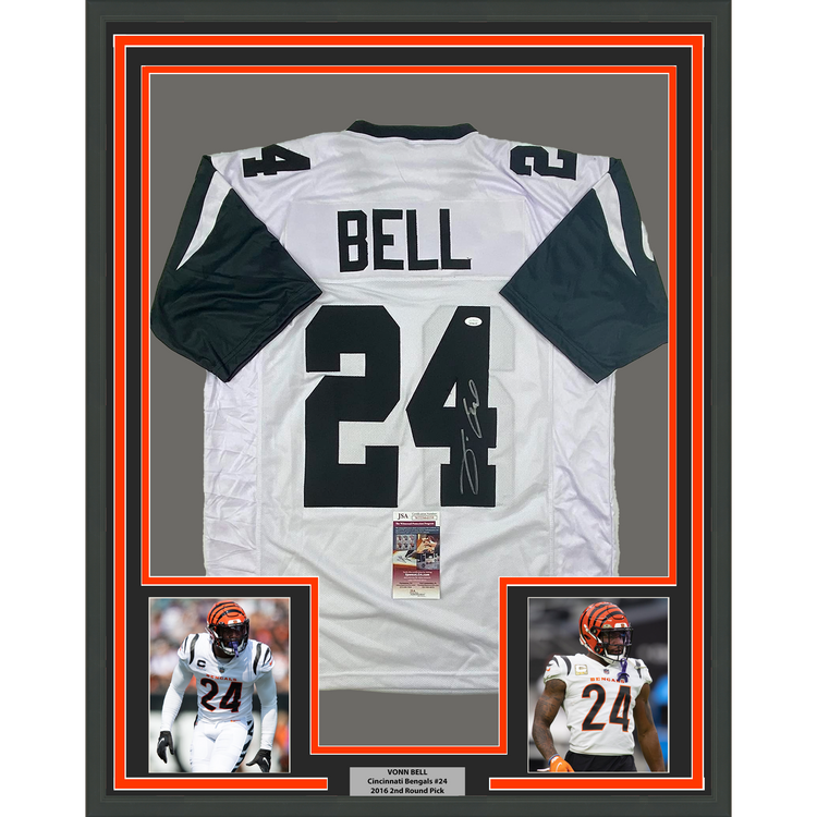 Framed Autographed/Signed Vonn Bell 35x39 Cincinnati Color Rush Football Jersey JSA COA