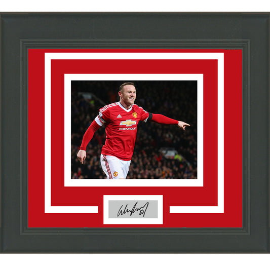 Framed Wayne Rooney Facsimile Laser Engraved Signature Auto Manchester United 11x14 Soccer Futbol Photo