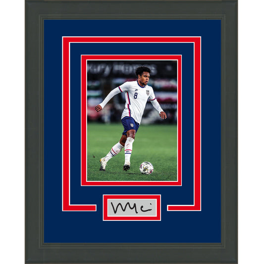 Framed Weston McKennie Facsimile Laser Engraved Signature Auto Team USA 11x14 Soccer Futbol Photo