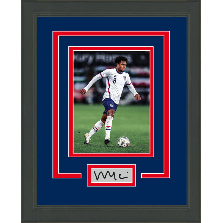 Framed Weston McKennie Facsimile Laser Engraved Signature Auto Team USA 11x14 Soccer Futbol Photo