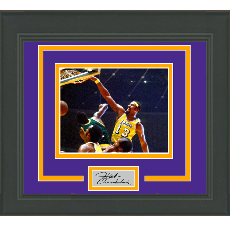 Framed Wilt Chamberlain Facsimile Laser Engraved Signature Auto Los Angeles Lakers 11x14 Basketball Photo