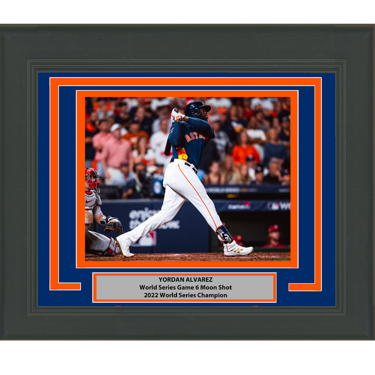 Framed Yordan Alvarez 2022 World Series Game Winning Home Run Houston Astros 8x10 Baseball Photo