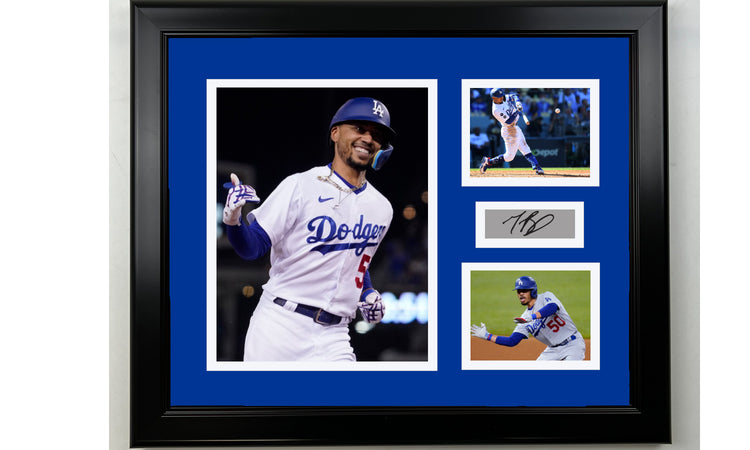 Framed Mookie Betts Los Angeles Dodgers Facsimile Laser Engraved Signature Baseball 14x11 3 Photo Collage