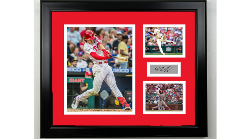 Framed Alec Bohm Philadelphia Phillies Facsimile Laser Engraved Signature Baseball 14x11 3 Photo Collage
