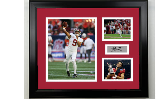 Framed Bryce Young Alabama Crimson Tide Facsimile Laser Engraved Signature Football 14x11 3 Photo Collage