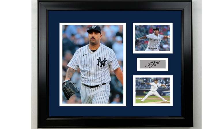 Framed Nestor Cortes Jr. New York Yankees Facsimile Laser Engraved Signature Baseball 14x11 3 Photo Collage