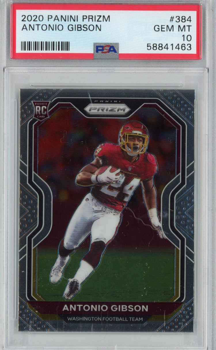 Graded 2020 Panini Prizm Antonio Gibson #384 Rookie RC Football Card PSA 10 Gem Mint