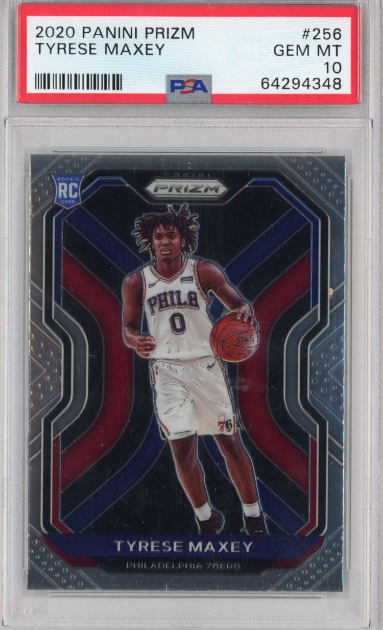 Graded 2020-21 Panini Prizm Tyrese Maxey #256 Rookie RC Basketball Card PSA 10 Gem Mint