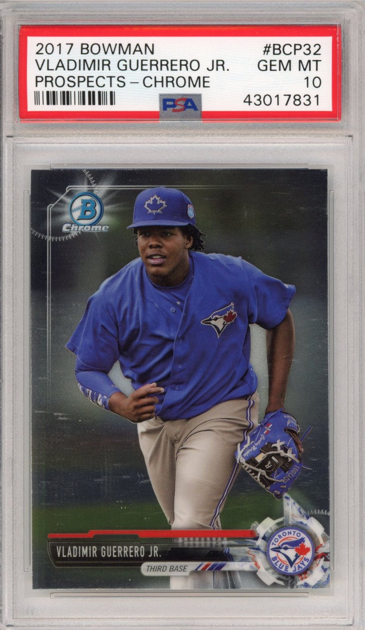 Graded 2017 Bowman Chrome Prospects Vladimir Vlad Guerrero Jr. #BCP32 Rookie RC Baseball Card PSA 10 Gem Mint