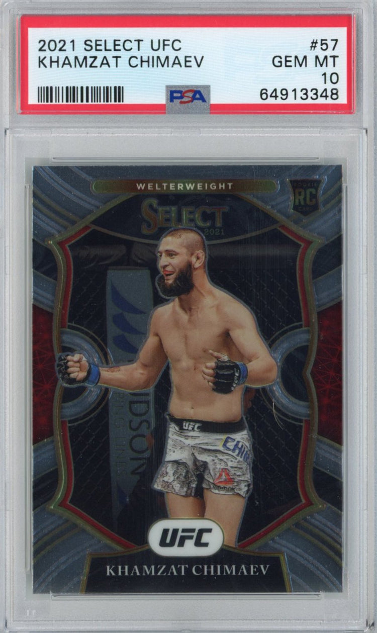 Graded 2021 Panini Select Khamzat Chimaev #57 Concourse Rookie RC UFC MMA Card PSA 10 Gem Mint