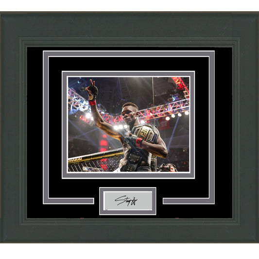 Framed Israel Adesanya Facsimile Laser Engraved Signature Auto UFC 11x14 Photo