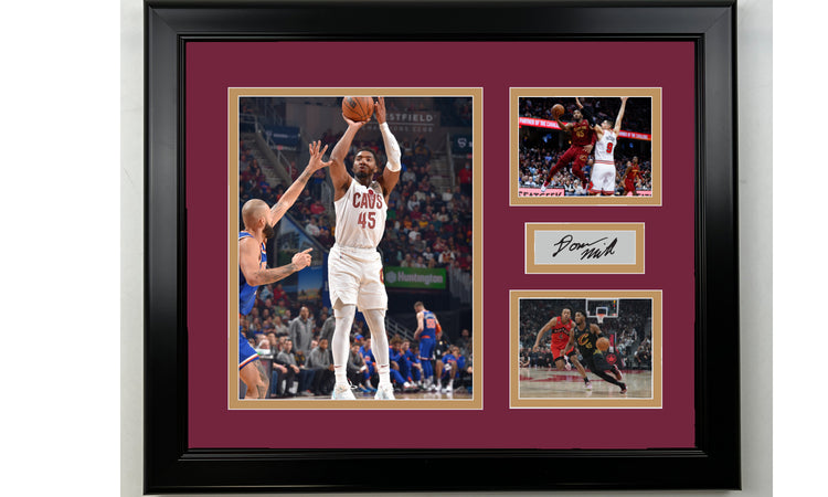 Framed Donovan Mitchell Cleveland Cavaliers Facsimile Laser Engraved Signature Basketball 14x11 3 Photo Collage