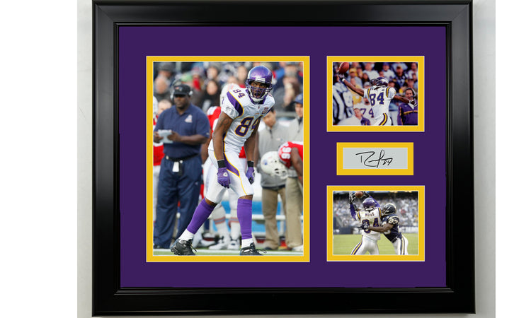 Framed Randy Moss Minnesota Vikings Facsimile Laser Engraved Signature Football 14x11 3 Photo Collage