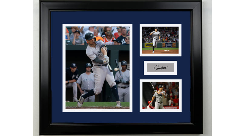 Framed Giancarlo Stanton New York Yankees Facsimile Laser Engraved Signature Baseball 14x11 3 Photo Collage