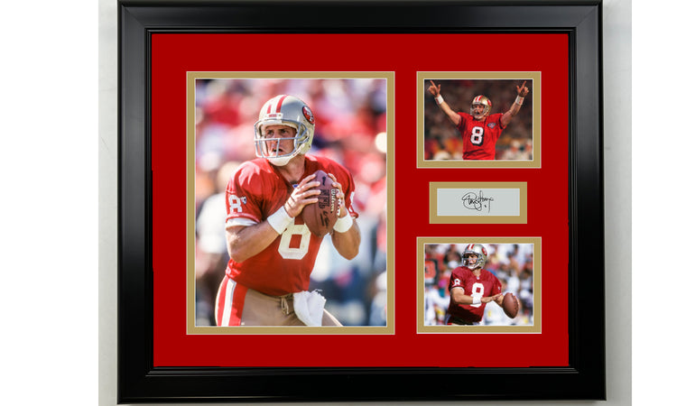Framed Steve Young San Francisco 49ers Facsimile Laser Engraved Signature Football 14x11 3 Photo Collage